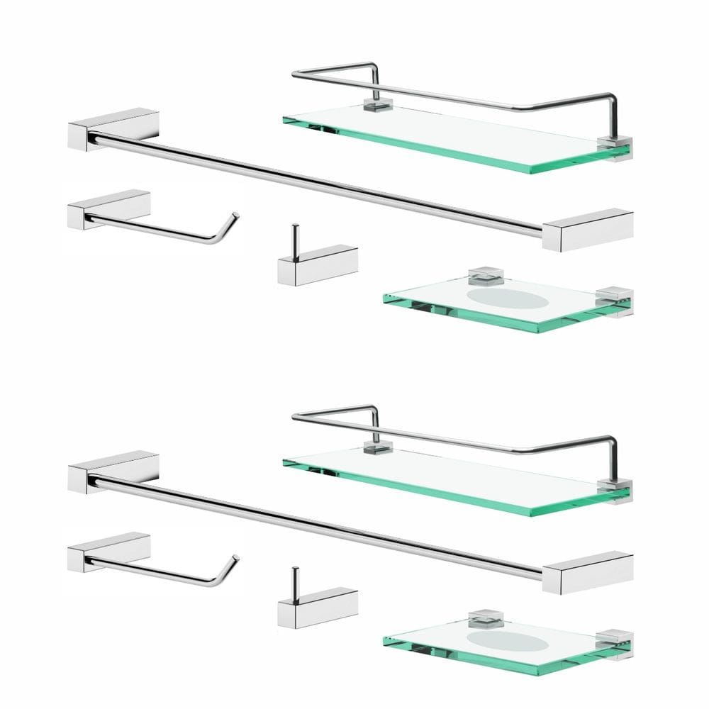 Acessórios Para Banheiro Kit (10 Peças) Troia Prata Polido 2100TR