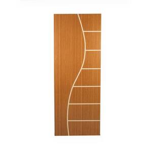 Kit com 4 Folhas de Porta Madeira Decorada 210x60cm Espessura 3,5cm Cantareira Mgm Mogno