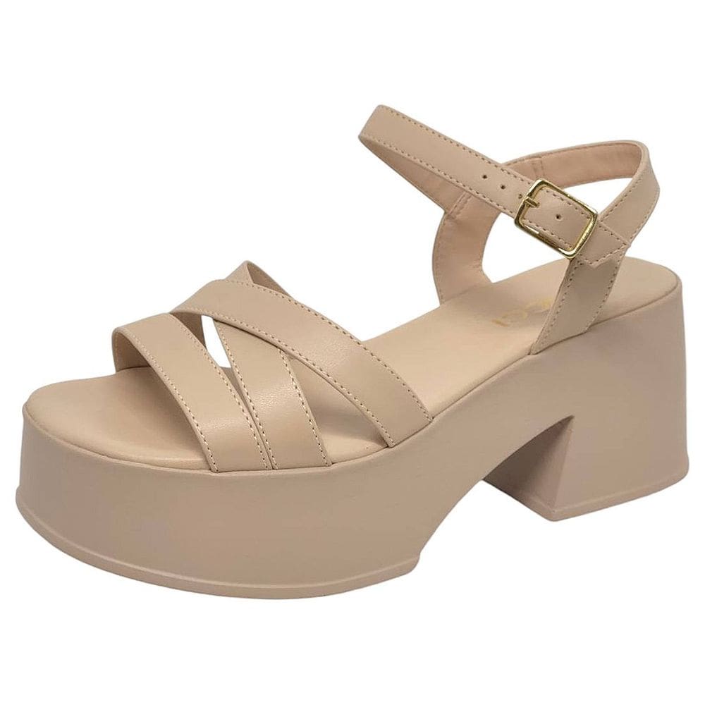 Sandália Feminina Salto Bloco Atual Elegante Social Cacci