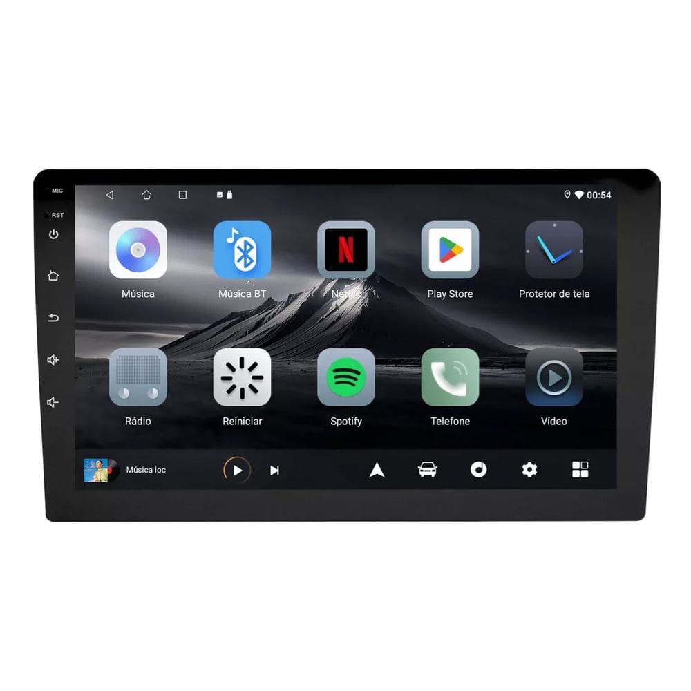 Central Multimídia Universal Adak G2 Tela de 9" QLED 2GB de RAM 64GB Android Auto e Carplay