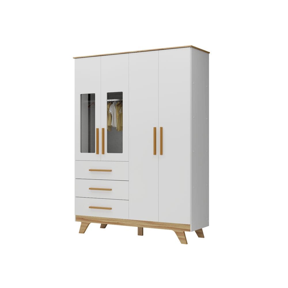 Guarda Roupa Infantil Moveis Peroba Retro 04 portas MDF