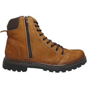 Coturno Masculino Casual Couro Com Zíper Mega Boots 6015