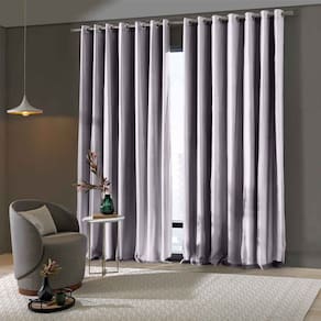 Cortina Blackout Quarto Cinza Pratika Cromo 4,20 x 2,50 Voil Com Forro Corta Luz Pvc Bella Janela