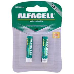 Pilha Recarregável Palito com 2 Unidades 1200mAh Alfacell