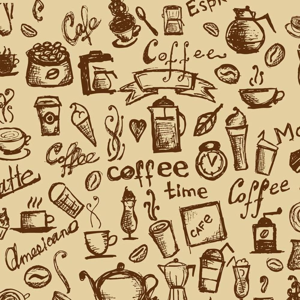 Papel De Parede Casual Coffee Marrom Cozinha 3M