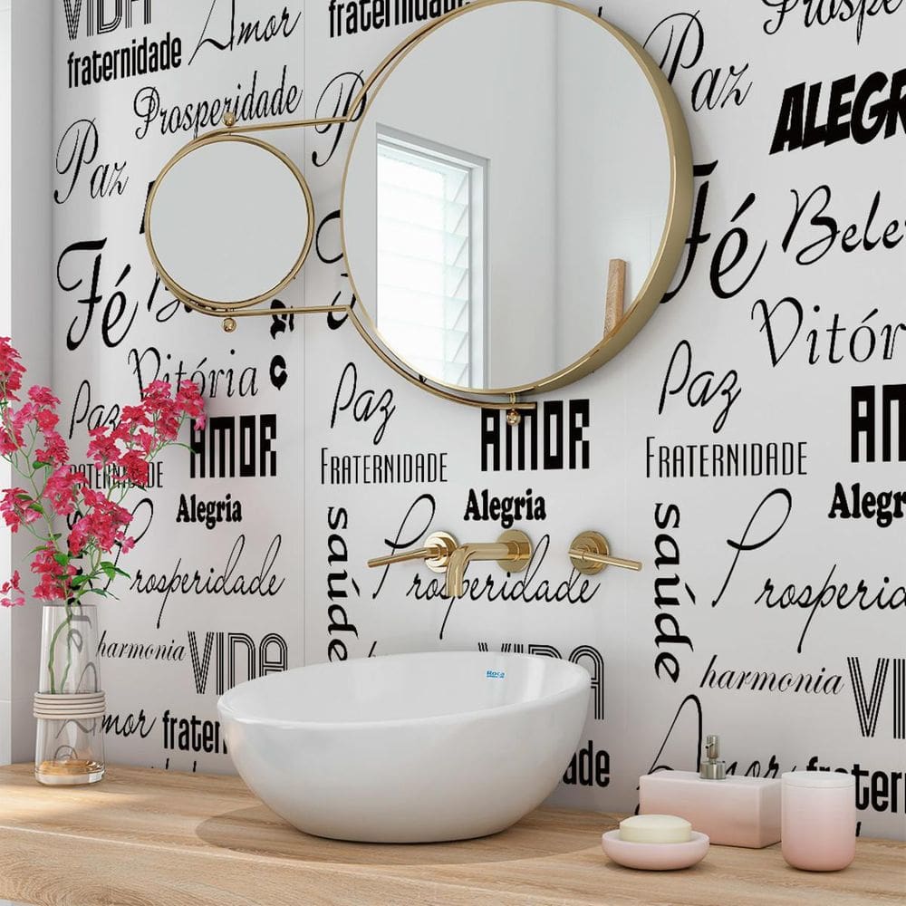 Papel De Parede Lavável Sala Quarto Fé/Alegria Paz 3M