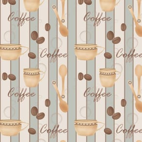 Papel De Parede Cozinha Coffe ListradoAdesivo Decorativo 3M