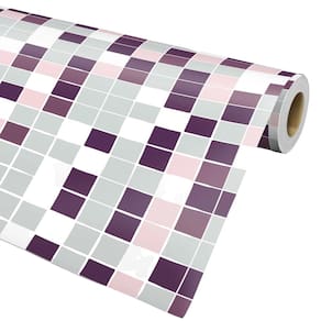 Papel De Parede Pastilha Tons De Roxo E Rosa Rápido 3M
