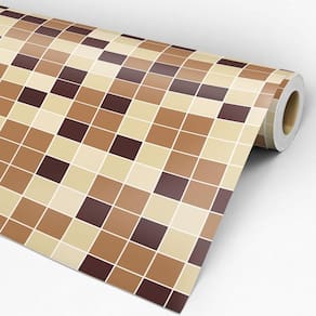 Papel De Parede Pastilha Tons De Marrom Adesivo Vinílico 3M