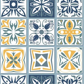 Papel De Parede Lavável Azulejo Azul Cozinha Banheiro 3M