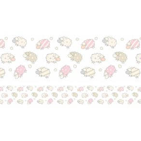 Faixa Border Decorativa Adesiva Infantil Bebê Ovelha