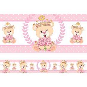 Faixa Border Ursa Quarto Infantil Adesivo Decorativo Kit 5un