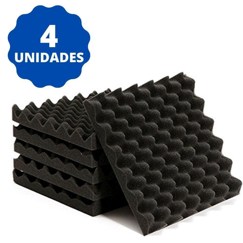 Placas Espuma Acústica Ondulada Caixa de Ovo 50x50x2cm c/4