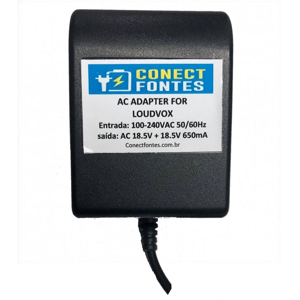 Fonte Para Mesa De Som Loudvox Plug 3 Pinos 18,5V+18,5V 650M