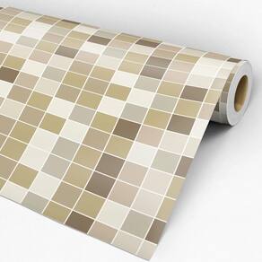 Papel De Parede Pastilha Tons De Bege Lavável 3M