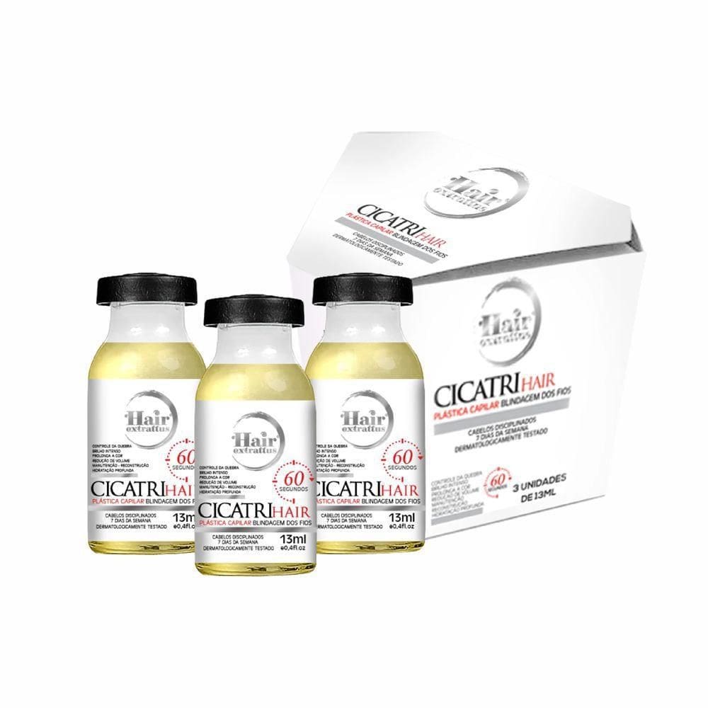 Ampolas Cicatri Hair 1 Caixa Com 3 Unidade 13Ml
