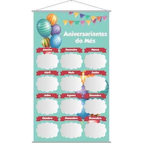 Banner Aniversariante do Mês Pedagógico Escolar 50x80