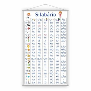 Banner Silabário Simples Escolar Pedagógico 80X50Cm