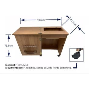 Gabinete. mesa para maquinas Singer etc+4 Rodinhas