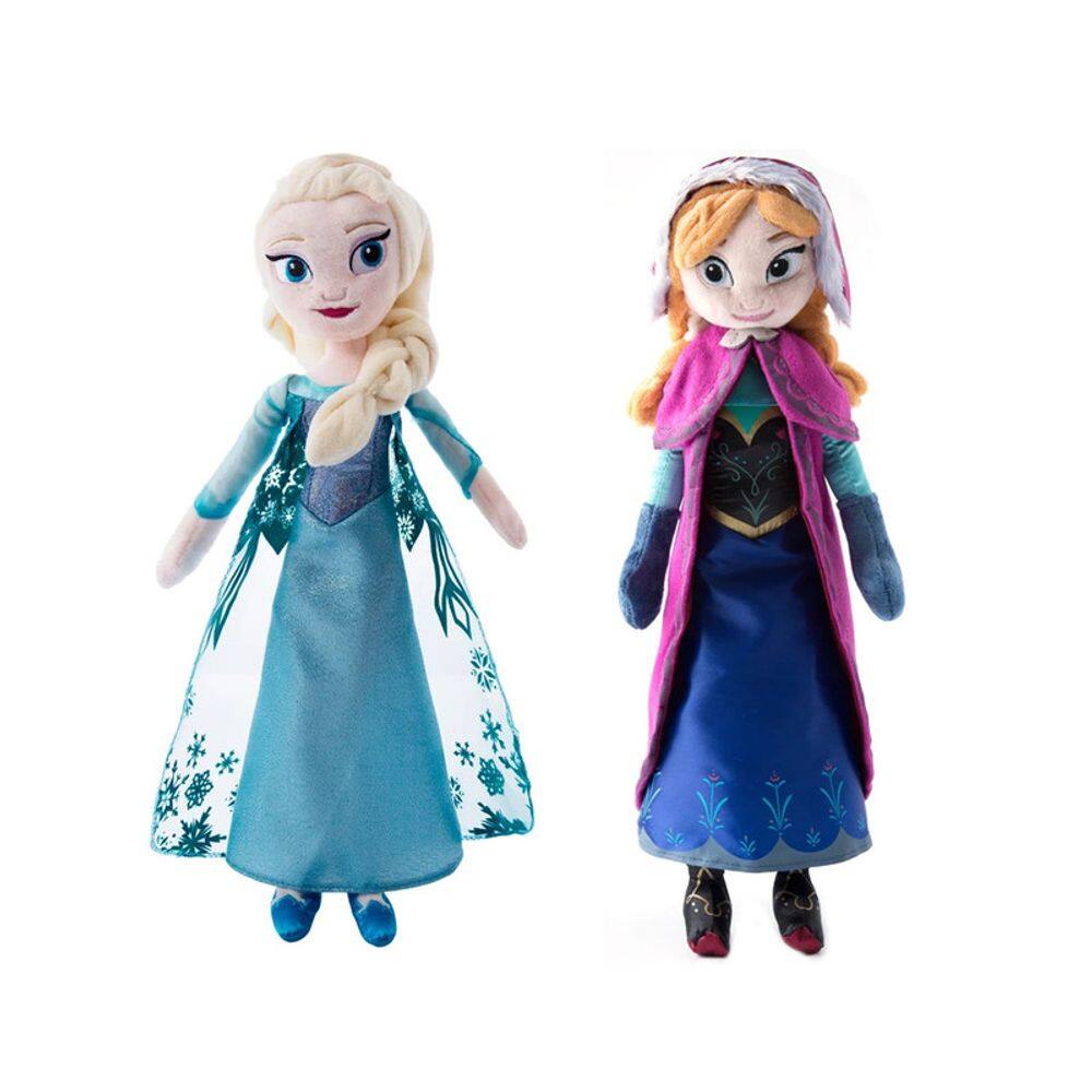 Kit 2 Pelucias Elsa E Anna Frozen Bonecas 40Cm