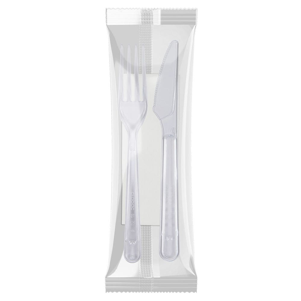 Kit Garfo E Faca Com Guardanapo Sachê Com 50uni - Cropac
