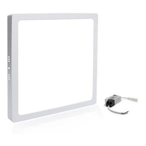 Painel LED Branco 18W 6000K Quadrado 22x22 Sobrepor Sala Quarto Cozinha Loja Oficina Escritório Banheiro Lavabo