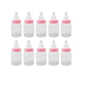 Kit 10 Mini Mamadeira Lisa Rosa Para Lembrancinha