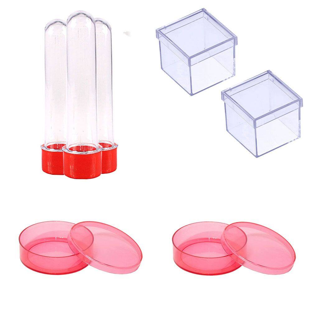 100 Latinhas Acrílicas Tubetes 13Cm Caixinhas 5X5 Vermelho