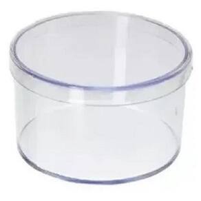 Caixinha Acrílico Redonda 6X4 Cristal Transparente Pote 50Un