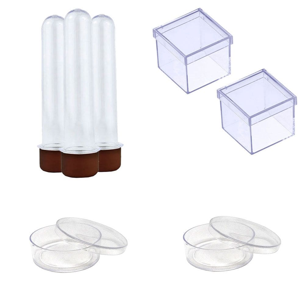 100 Latinhas Acrílicas Tubetes 13Cm Caixinhas 5X5 Marrom