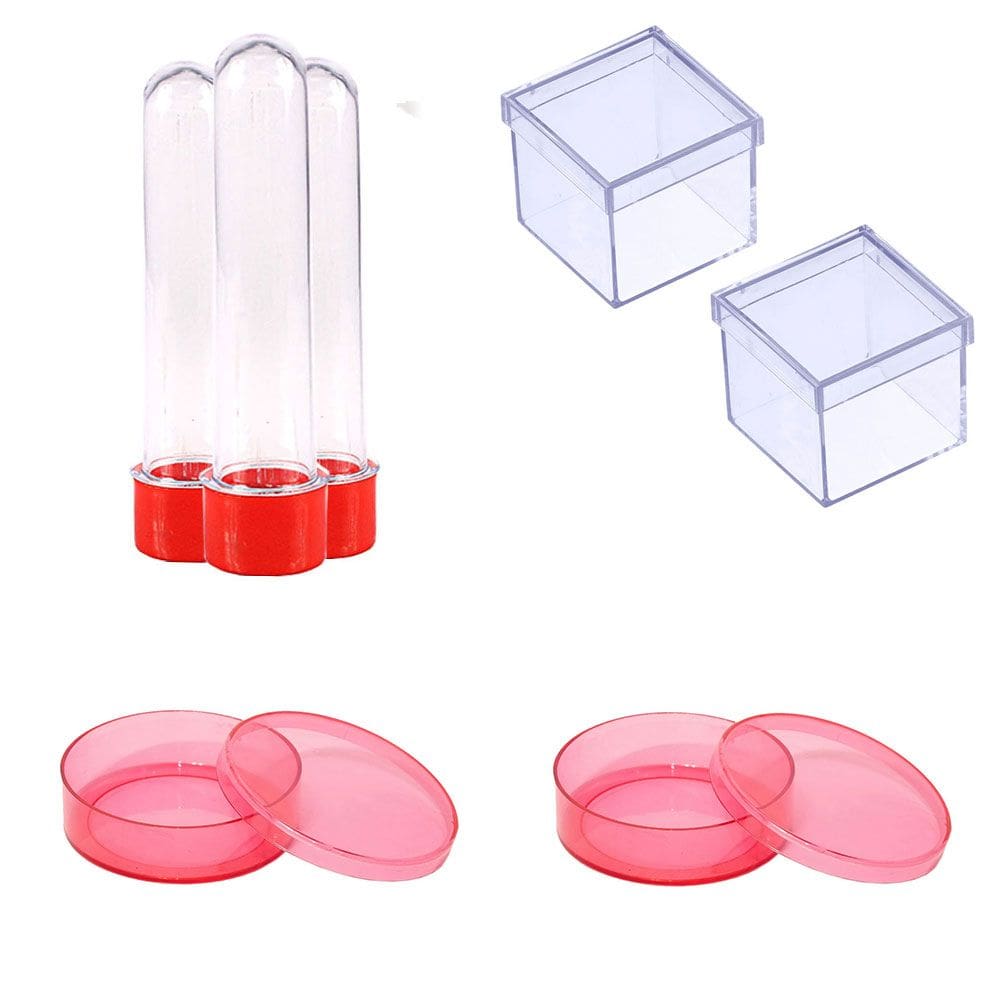 100 Latinhas Acrílicas Tubetes 13Cm Caixinhas 5X5 Vermelho