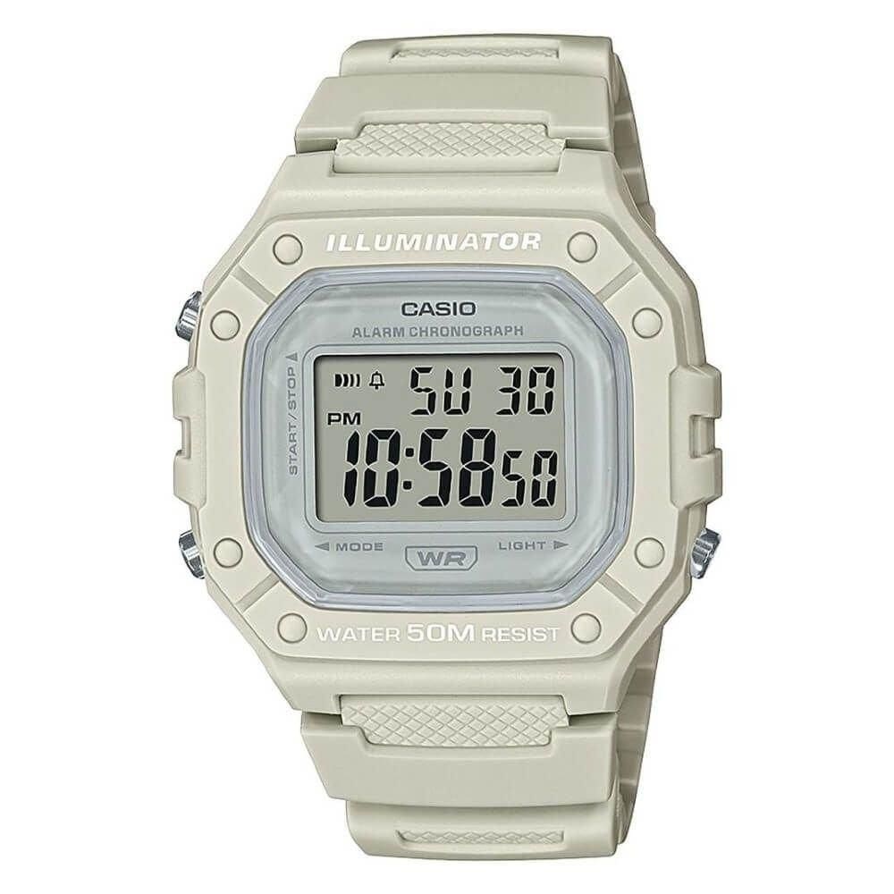 Relógio Casio Feminino Digital Branco Nude Illuminator 50m W-218HC-8AVDF