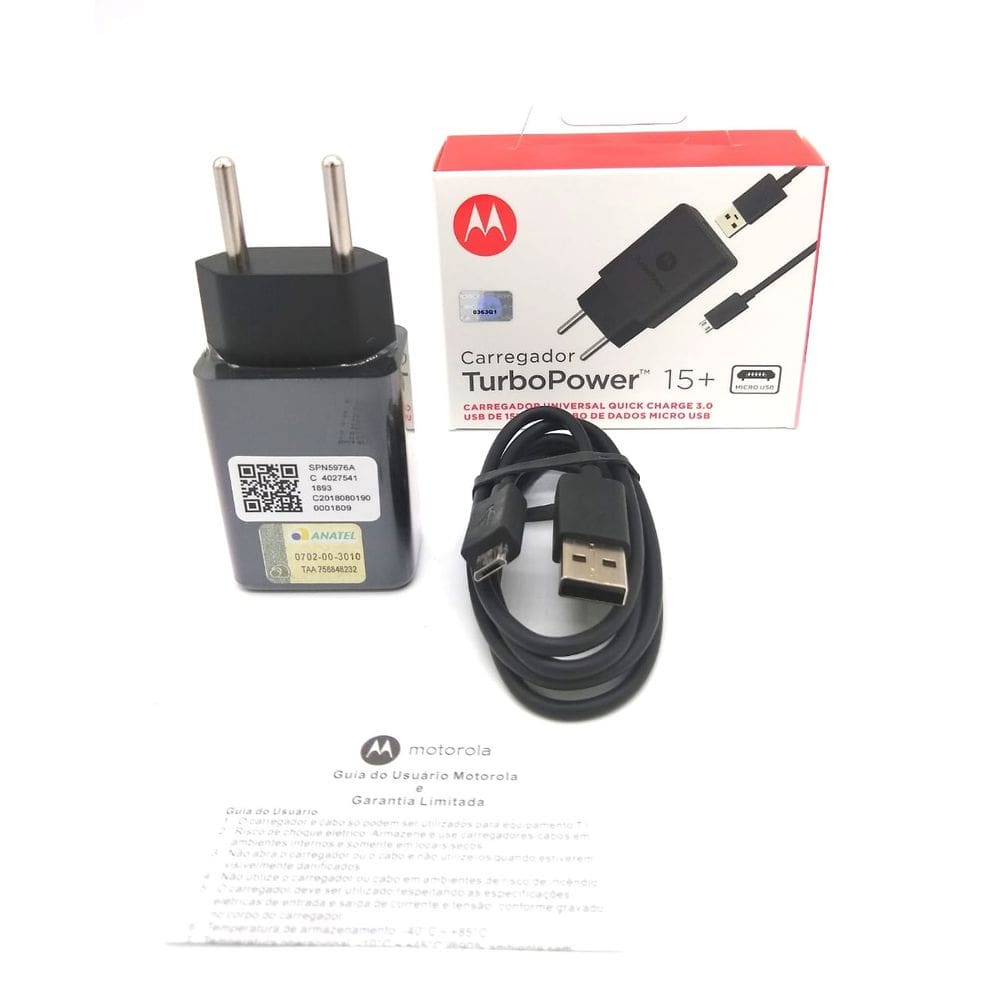 Carregador Viagem Turbopower 15w Micro usb Preto