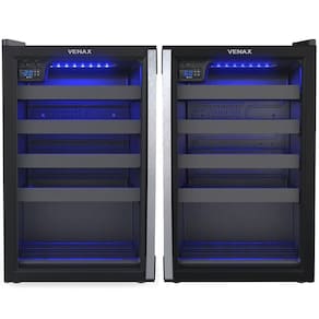 Conjunto Venax Expositora Champanheira Porta Invertida e Adega Piubella 100 Litros Preto Fosco 110V