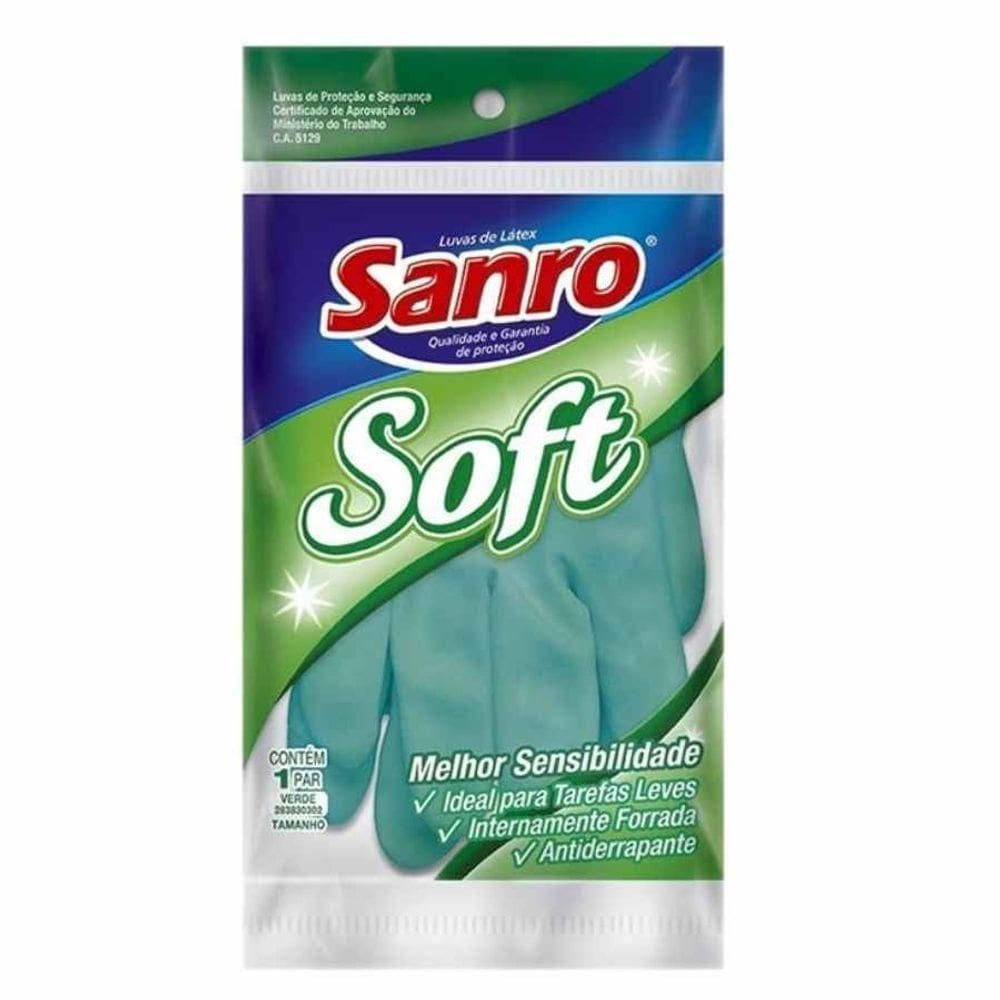 Luva Para Limpeza Tamanho Médio Verde Sanro Soft