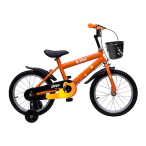 Bicicleta Infantil Aro 16 Com Rodinhas De Treinamento Bike Criança Menino Zippy Laranja
