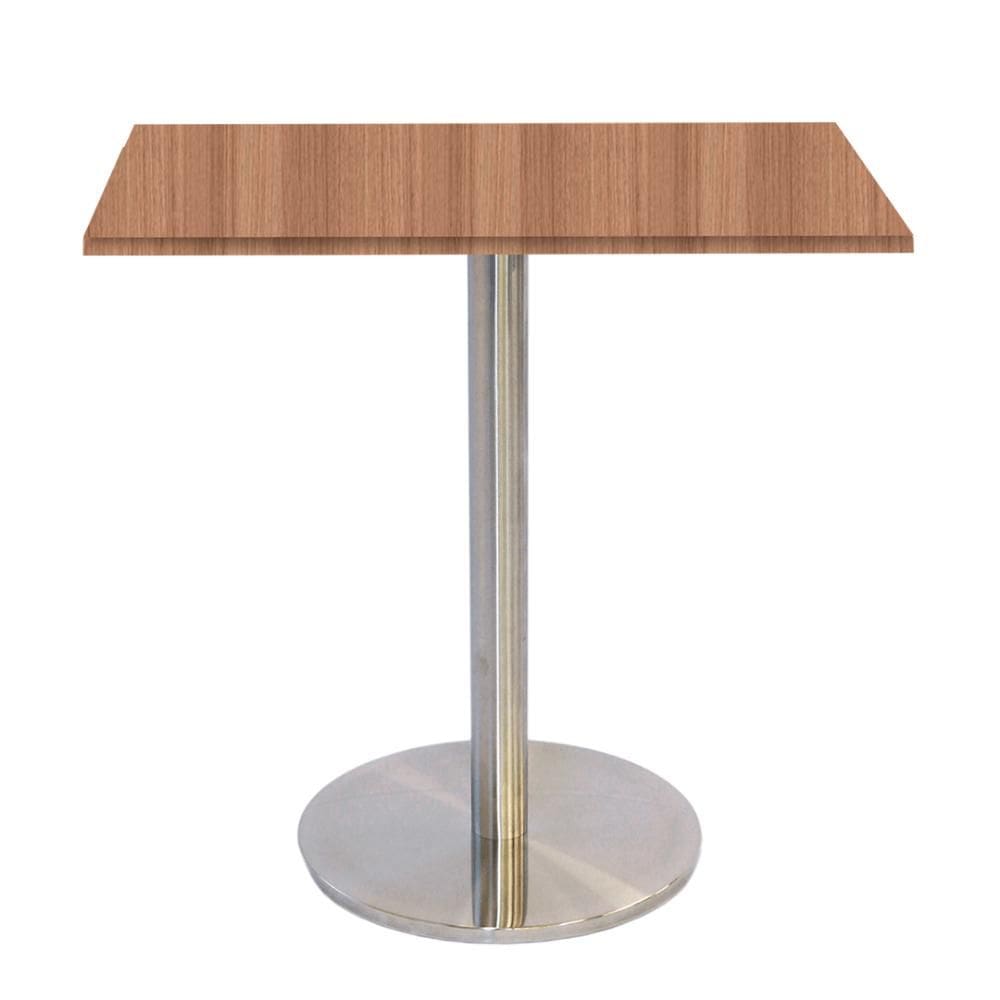 Mesa Bistrô Beta 112,50 cm (Alt) Disco Redondo Tampo MDP Quadrado 70 cm (Larg) x 2,50 cm (Alt) Noce Naturalle