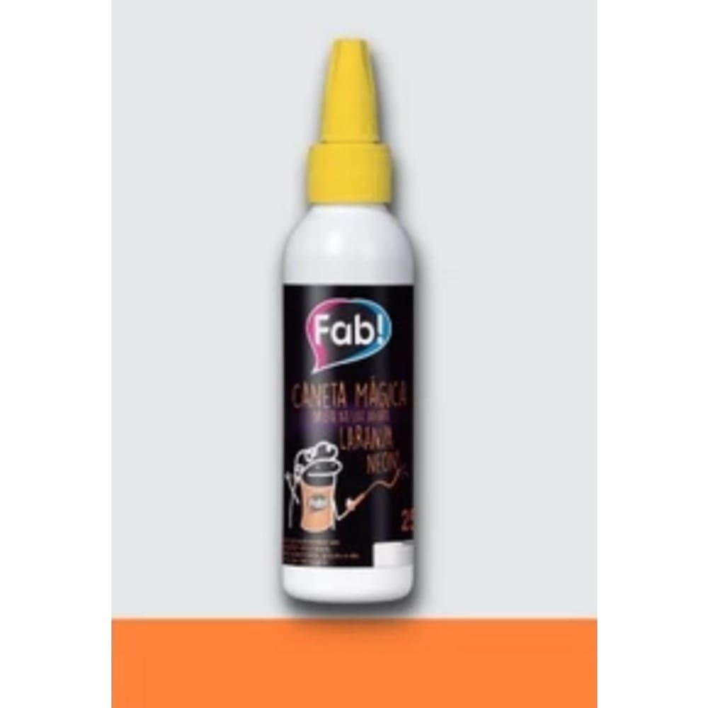 Caneta Mágica Neon Fab P/ Escrever Em Bolos E Doces Em Geral Laranja