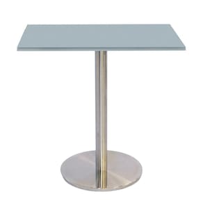 Mesa Bistrô Beta 112,50 cm (Alt) Disco Redondo Tampo MDP Quadrado 80 cm (Larg) x 2,50 cm (Alt) Cinza