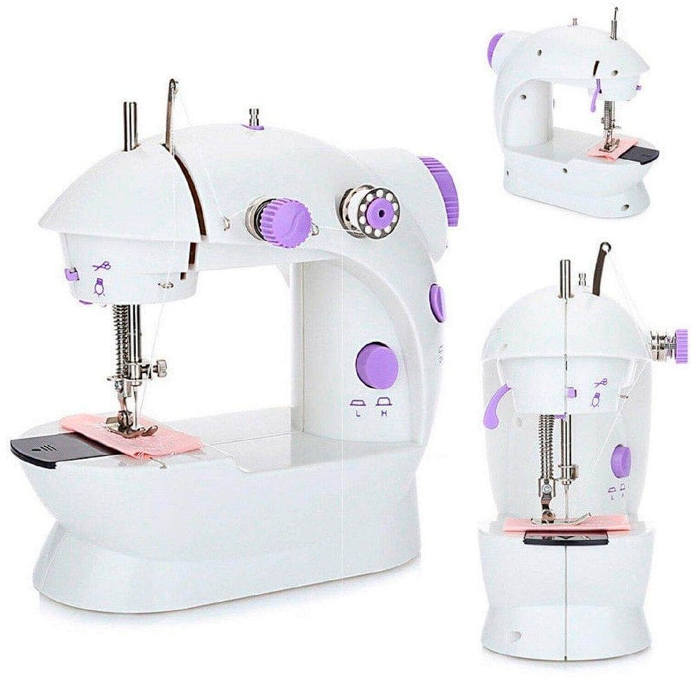Mini Máquina Costura Reta Portátil Cor Branco Voltagem