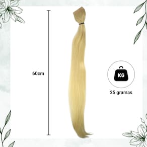 Mega Hair Fita Cabelo Humano 60cm Loiro Claro 10 mechas