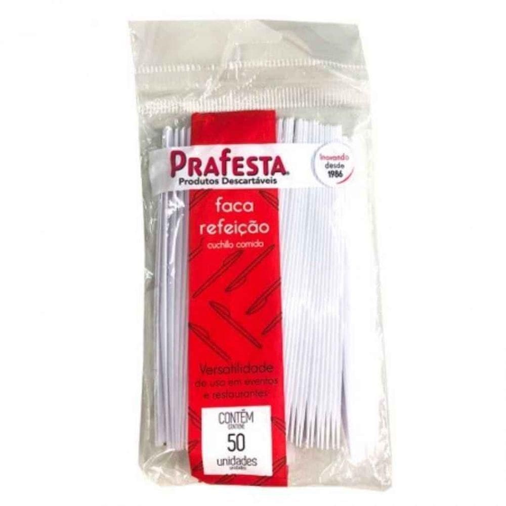 Faca Para Refeição Branca Com 50 Un Pr 7054