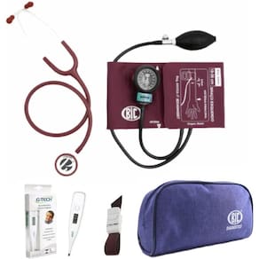Kit Esfigmomanometro E Esteto Bic + Garrote + Termometro