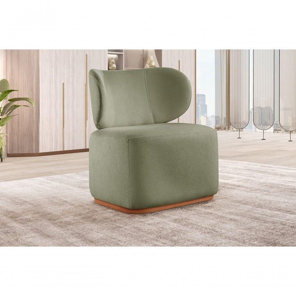 Poltrona Para Sala De Estar Moderna Sun bouclé Verde 403