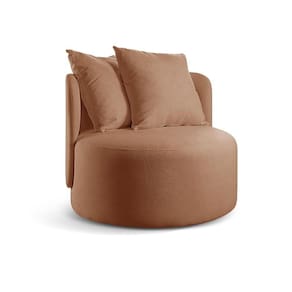 Poltrona Redonda Orgânica Moon bouclé Laranja 402