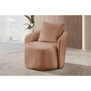 Poltrona Redonda Para Sala Califórnia boucle Laranja 402