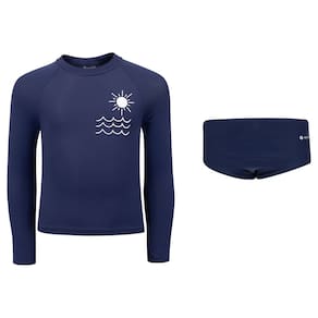Conjunto Infantil Oxer Camiseta Manga Longa + Sunga com Proteção UV Menino