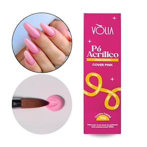Pó Acrílico Cover Pink Alongamento Unha Decoração 30g Vòlia
