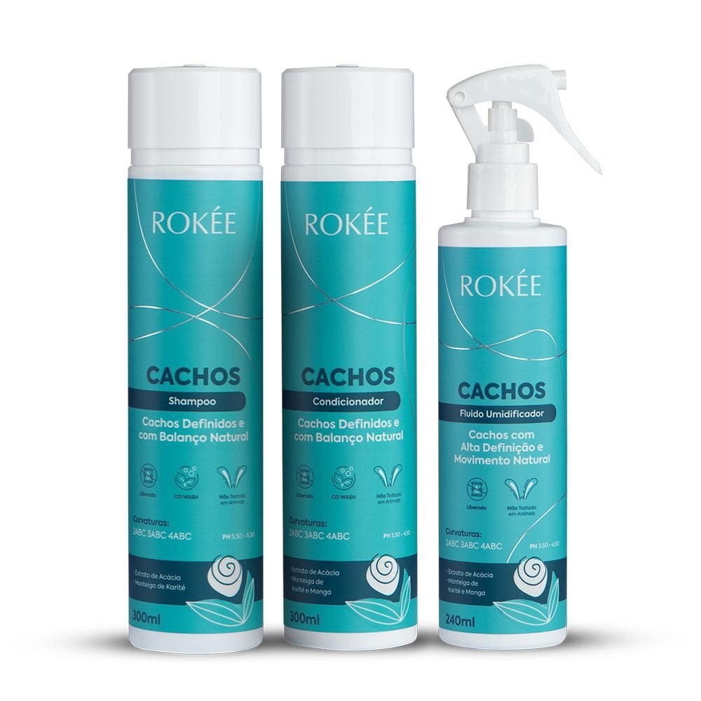 Kit Shampoo + Condicionador 300ml + Fluído Cachos 240ml