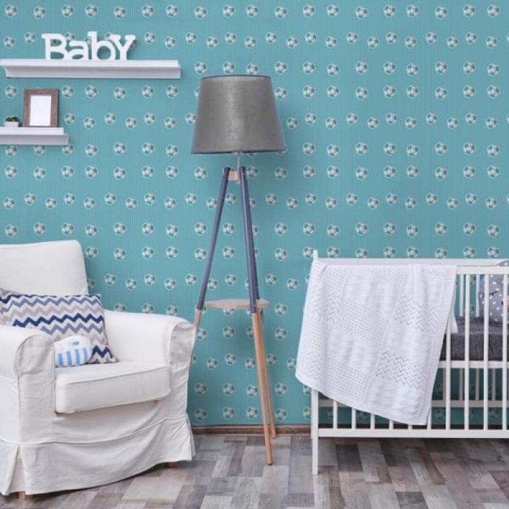 Papel de Parede Infantil Futebol Azul